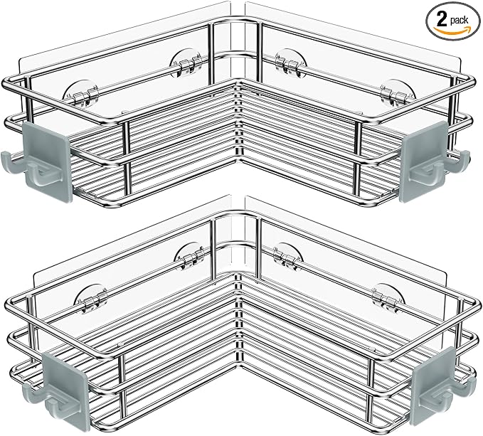 Nieifi Corner Shower Shelves, Adhesive Shower Caddy, Bathroom Organization by Nieifi