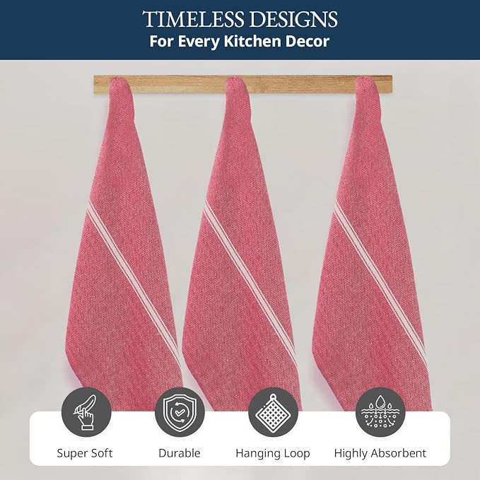 LANE LINEN Dish Drying Towels 100% Cotton Absorbent Lint-Free 6 Pack - Image 7