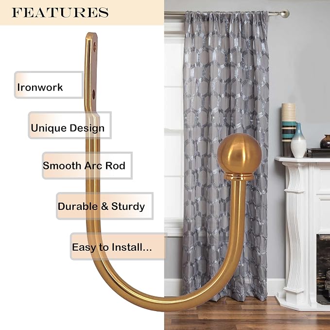 ARONRX Antique Gold Curtain Holdbacks - Image 2