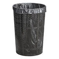 48 Gallon Mesh Black Trash Can, Steel Outdoor Heavy-Duty Commercial Waste Bin, Round Recycle Container, Durable Garbage Can for Parks, Municipalities, Schools, Parking