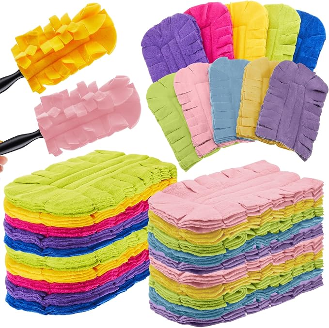 Zubebe 20 Pcs Reusable Duster Refills Fleece, Vivid Color | Soft Polyester by Zubebe