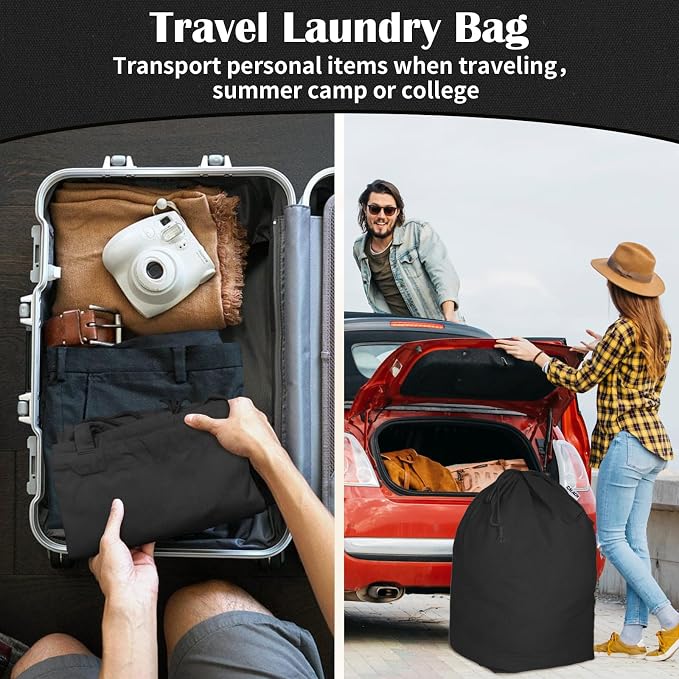 Canvas Laundry Bags with Handles & Square Base 16"Wx16"D x27.6"H - Image 8