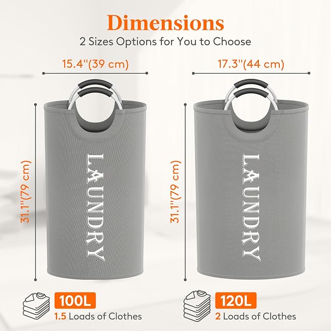 Lifewit 2 Pack 120L Laundry Basket - Image 2