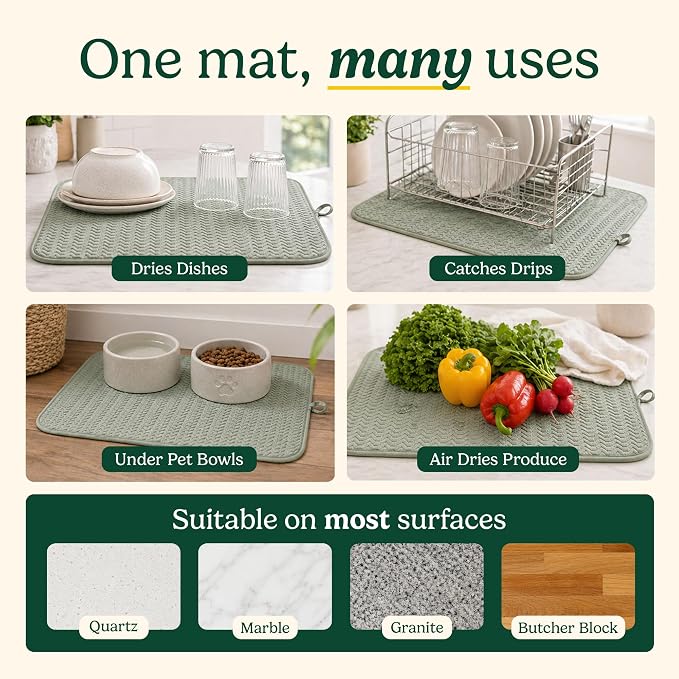 Cuisinart Dish Drying Mat for Kitchen Counter, quick-dry microfiber, machine - Image 6