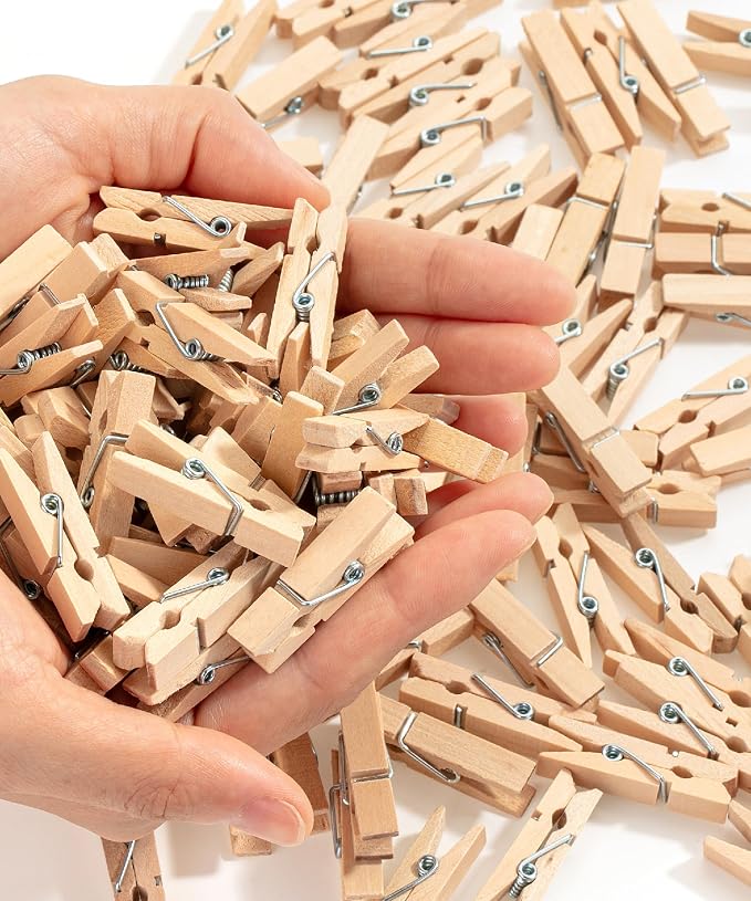 Mr. Pen- Mini Wooden Clothes Pins, 1.4 Inch, 132 Pack, Natural Wood Clips by MrPen
