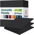 Acoustic Panels 12-Pack Soundproof Wall Panels 12"x12"x0.4" Decorative Sound Dampening for Your Home, Office, Studio, Bedroom & More with Unique GridFrame Carving [Dark Gray]