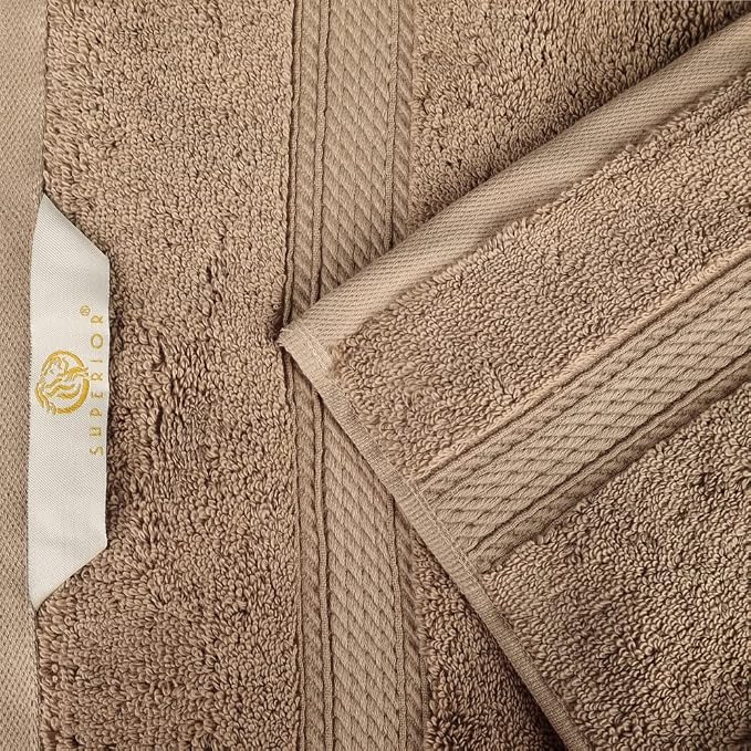 SUPERIOR Egyptian Cotton Ultra Plush & Absorbent, 3 Piece Set, Latte | Quick Dry - Image 6