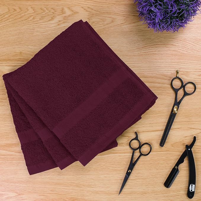 Utopia Towels Salon Towels, 16x27 in, 100% Cotton, Burgundy | Highly Absorbent - Image 3