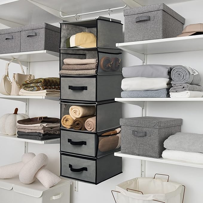 GRANNY SAYS Hanging Closet Organizer, 5 Drawers, 6 Shelves, 4 Pockets, 6 - Image 2