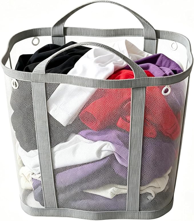 Wall-Mounted Foldable Laundry Basket, Collapsible Mesh Laundry Hamper by Unknown