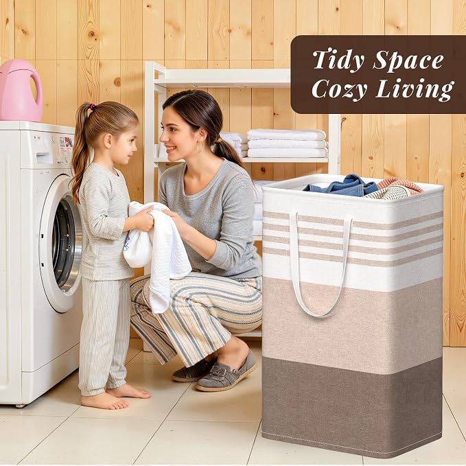 WOWBOX 2 Pack Laundry Baskets, Collapsible Dirty Clothes Laundry Hampers - Image 7