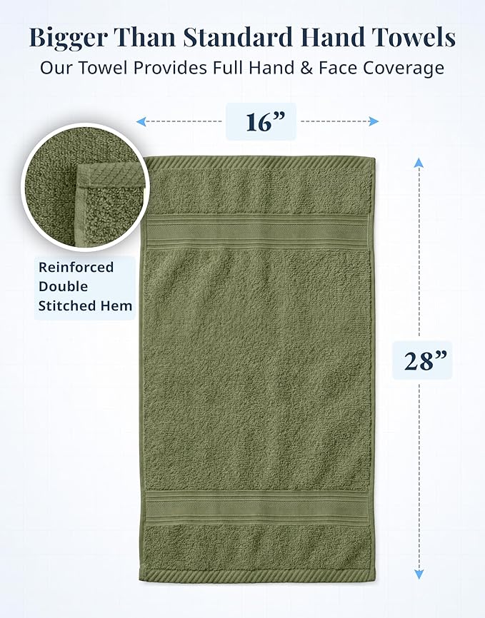 LANE LINEN Hand Towel Set 100% Cotton 4 Pack Soft Absorbent - Image 3