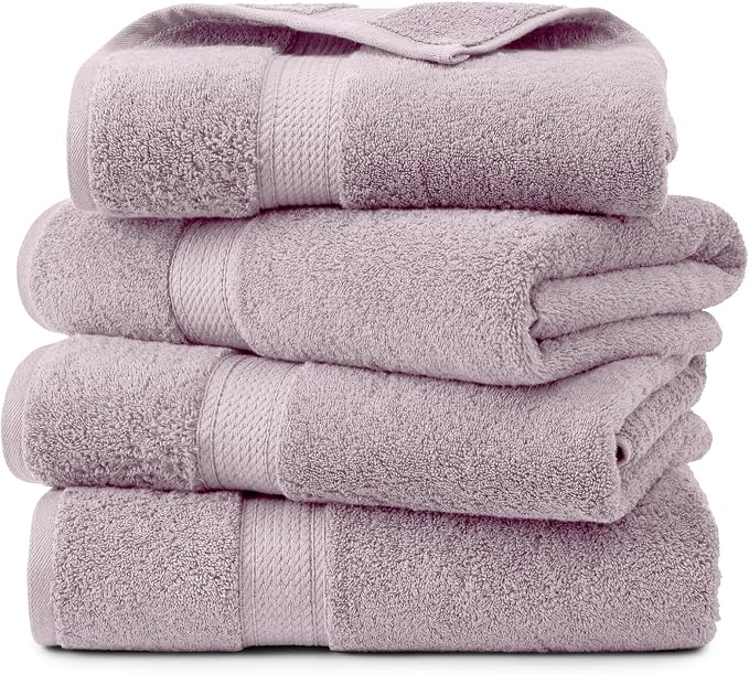 Superior Egyptian Cotton Plush & Absorbent, Bath Towel Set of 4, Soft Luxury by SUPERIOR
