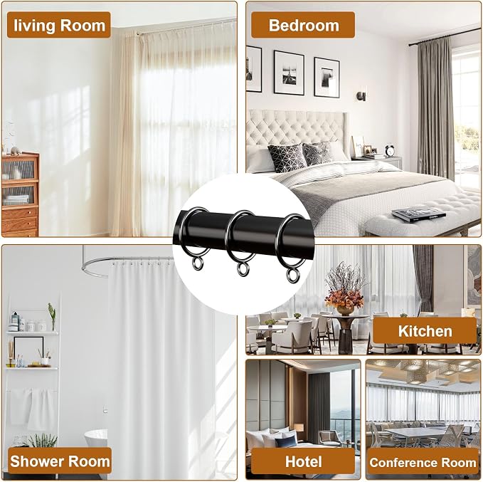 50 Packs Gunmetal Metal Curtain Rings - Image 7