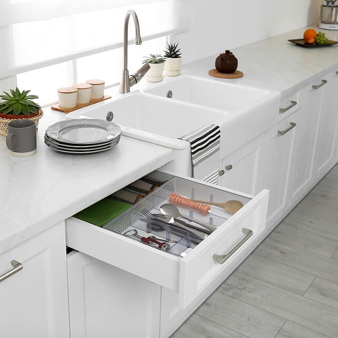 Simple Houseware Drawer Organizer Tray, 9 Adjustable Compartments, and Craft - Image 5