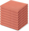 Homaxy 100% Cotton Waffle Weave Kitchen Dish Cloths 8-Pack, Coral | 12 x 12 by Homaxy