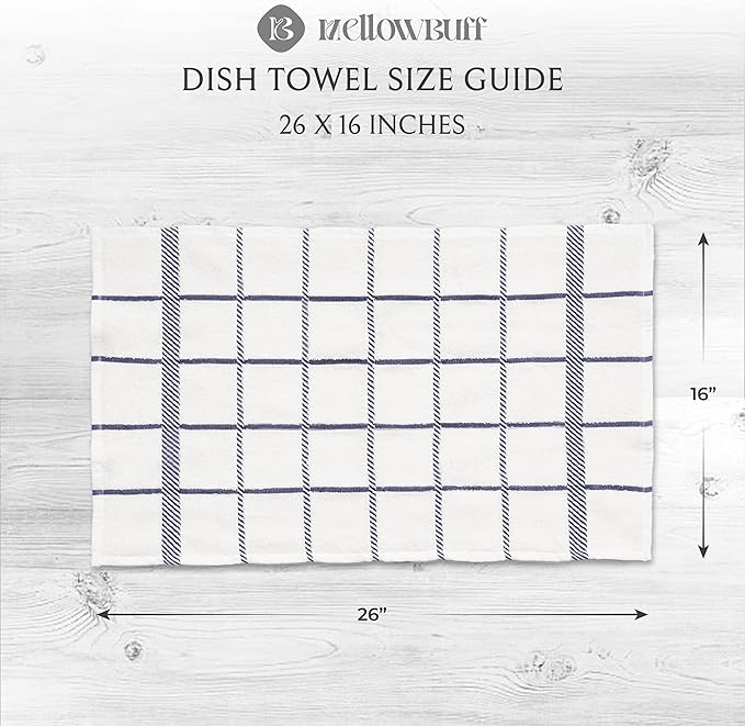 100% Cotton Terry Dish Towels, 4 Pack Checks, 16 x26 Inches, Super Soft and - Image 4
