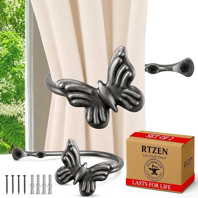 Metal Curtain Tiebacks, Drapery Holders by RTZEN
