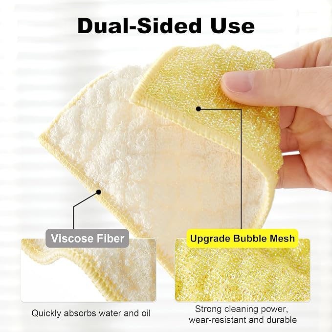 JOYMOOP Bubble Mesh Microfiber Cleaning Cloth, Reusable Non-Scratch Cleaning - Image 2