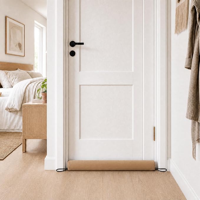 Sunolga Door Draft Stopper, Removable Washable Cover, Terracotta | Weighted Gap - Image 4