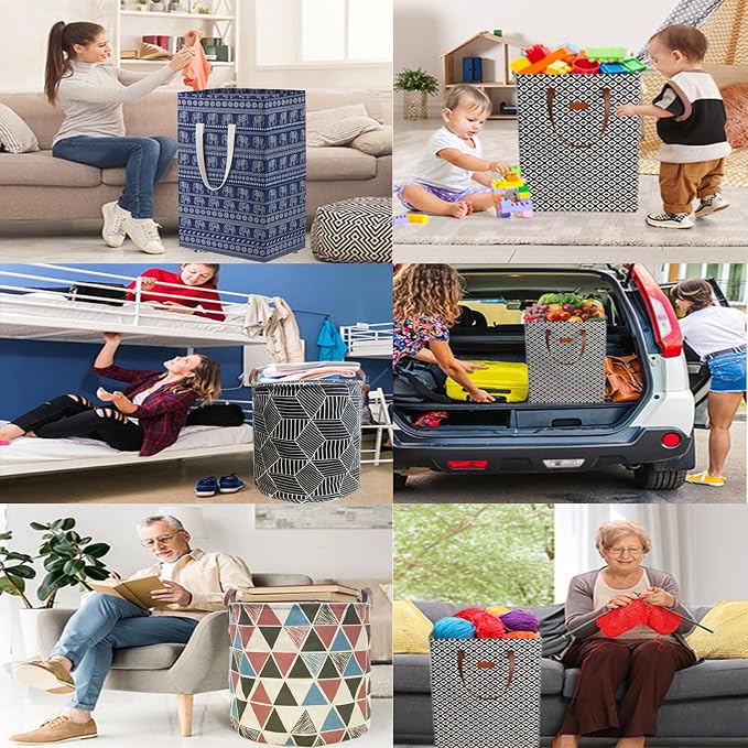 Waterproof Laundry Hamper Collapsible Laundry Basket Extended Cotton Handle - Image 7