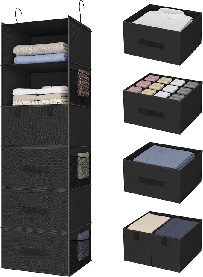 6-Shelf Hanging Closet Organizer by Bosuelife
