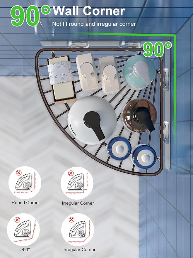 SMARTAKE 2-Pack Corner Shower Caddy, SUS304 Stainless Steel - Image 7