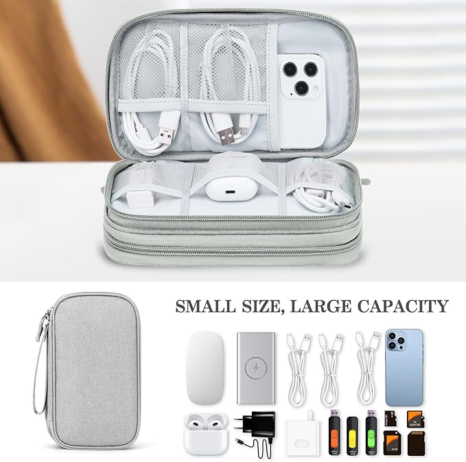 FYY Electronic Organizer, Travel Tech Pouch Bag, Waterproof, Double Layers - Image 6