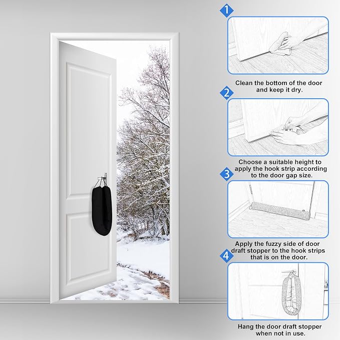 NABOWAN 32" Weighted Under Door Draft Stopper -Triangular Door Draft Blocker - Image 6