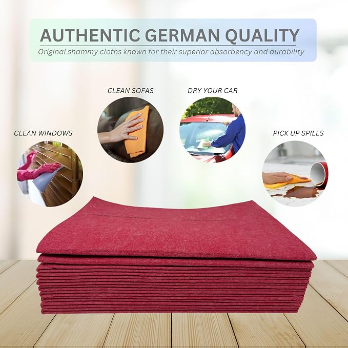 10 Pack Extra Large Original German Shammy Cloths Chamois Towels Super Absorbent - Image 2