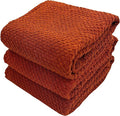 Cinnamon Maroon Rust Kitchen Dish Towels, 100% Cotton by SerafinaHome