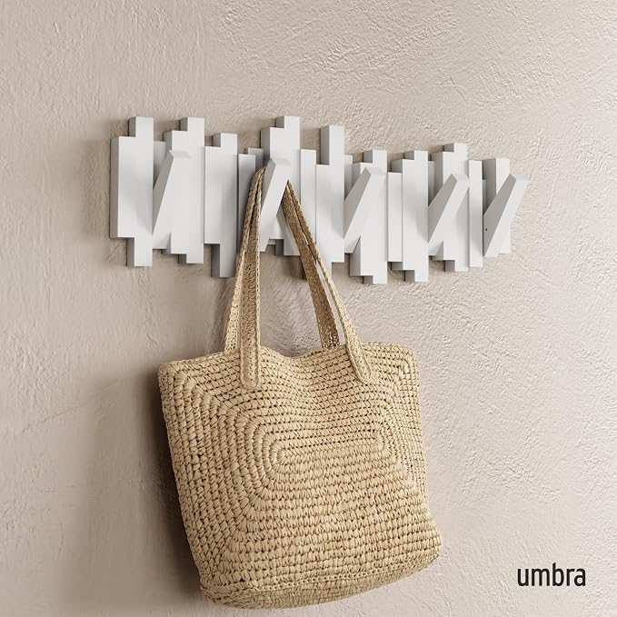 Umbra Sticks Wall Mount Coat Rack, 5 Hook Retractable Pegs, sculptural modern - Image 2