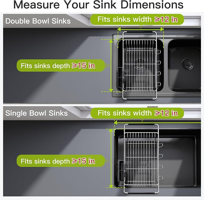JASIWAY Dish Drying Rack in Sink, Dish Drainer - Image 3