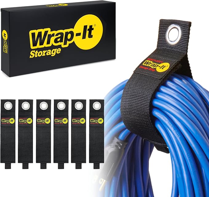 Heavy-Duty Wrap-It Storage Straps, 17-inch | Extension Cord Organizer, Cord by Wrap-ItStorage