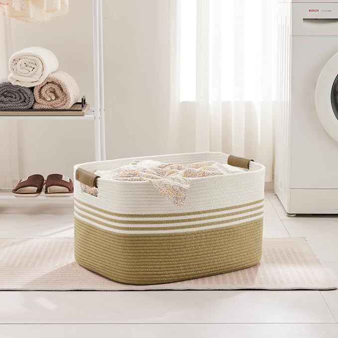 72L Large Woven Laundry Basket Hamper - Image 3