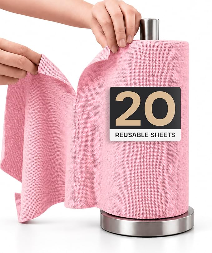 Microfiber Cleaning Cloth Roll 20 Sheets 11" x 10" Tear Away Microfiber Towel by GGMaxx