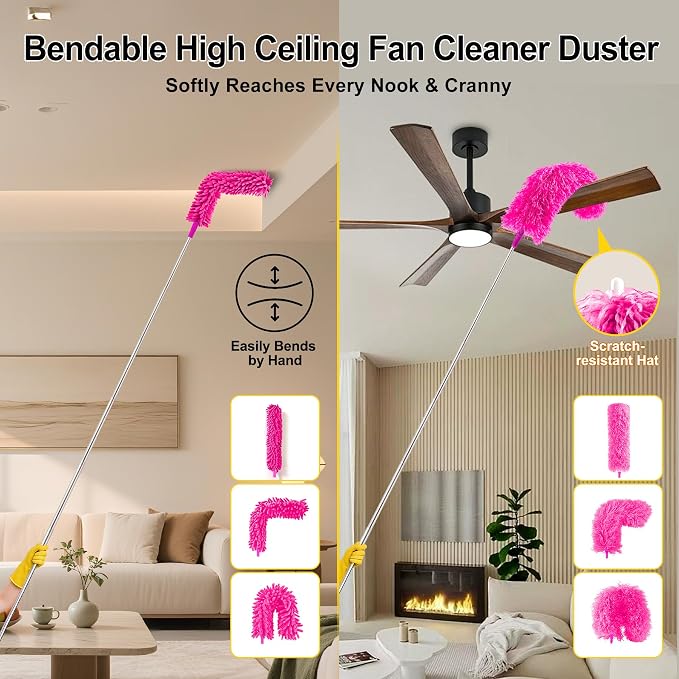 Tiumso 5-in-1 Duster with Extension Pole 100 inch Extendable Dusters - Image 5