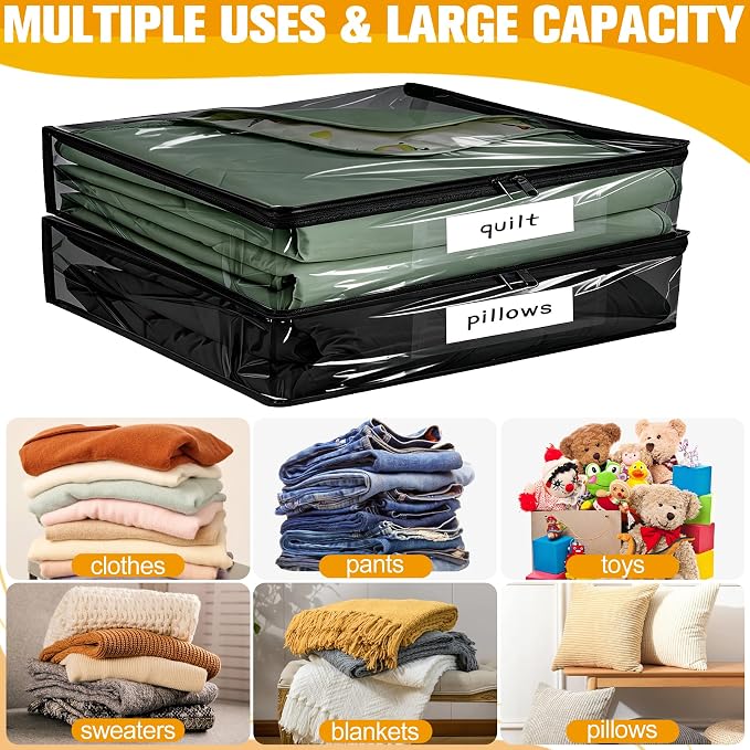 Plastic Storage Bags with Easy-Glide Zipper, Durable Clear Vinyl Zippered - Image 5
