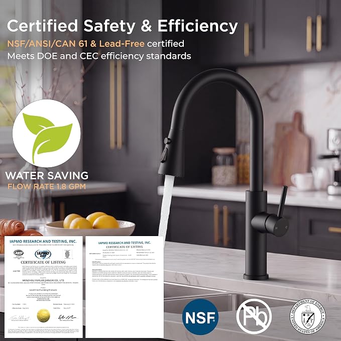 FORIOUS Black Kitchen Faucet - Image 6