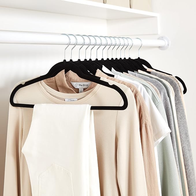 Amazon Basics Slim Velvet Non-Slip Space Saving Suit Clothes Hangers, Closet - Image 6