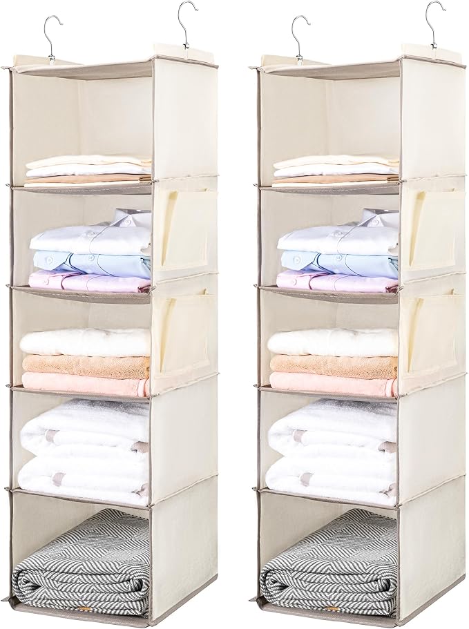 BOOMIBOO Hanging Closet Organize and Shelves, 5-Hanging Shelf （2 Pack by BOOMIBOO