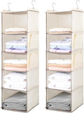 BOOMIBOO Hanging Closet Organize and Shelves, 5-Hanging Shelf （2 Pack by BOOMIBOO