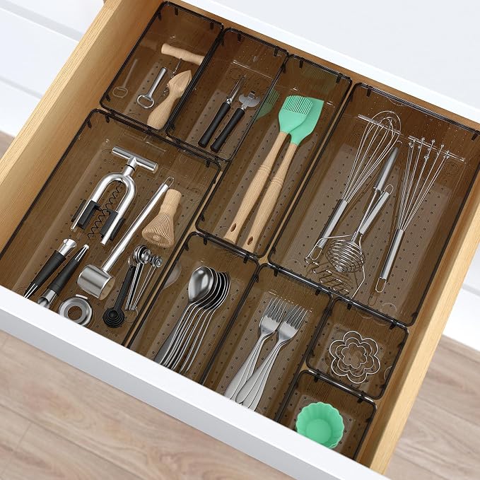 23 PCS Plastic Drawer Organizers Set, 4 Size Desk Drawer Organizer Trays | 4 - Image 6