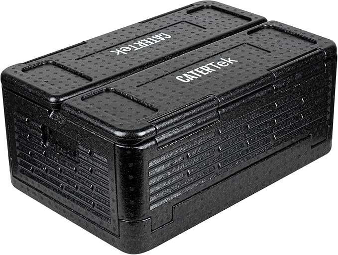 Restaurantware-Cater Tek 42 Quart Catering Hot Box, 1 Top Load Insulated Food Pan Carrier - Holds 1 Full Size 8â€ Deep Pan, Collapsible, Black EPP Plastic Food Box With Handles, Portable, For Buffet