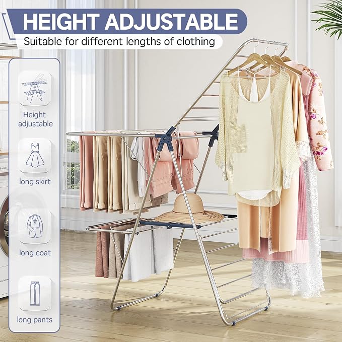 Large Stainless Steel Clothes Drying Rack - Image 3
