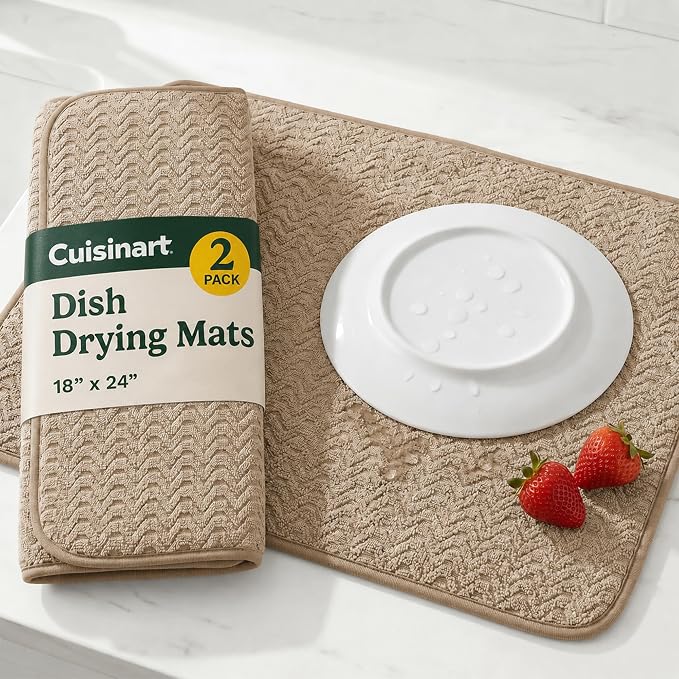 Cuisinart Dish Drying Mat for Kitchen Counter, quick-dry microfiber, machine by BestBrands