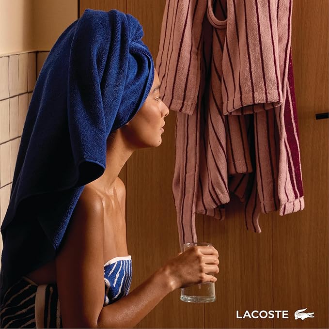 Lacoste Heritage 100% Supima Cotton Bath Sheet 35" x 70", Formula 1 | Highly - Image 6