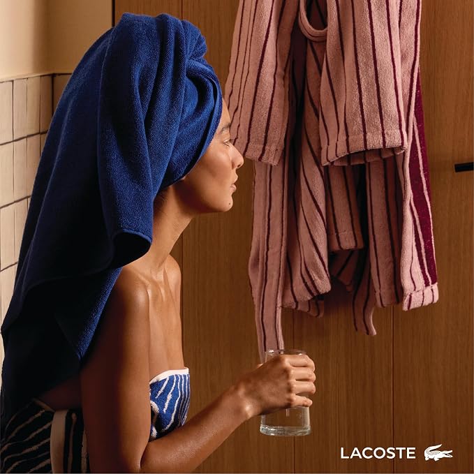 Lacoste Heritage 100% Supima Cotton Bath Towel 30" x 54", Premium Super Soft - Image 7