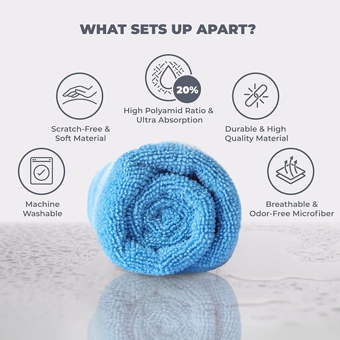 Turkish Microfiber Cleaning Cloth of 4 Colors | 20% Polyamide - Image 6