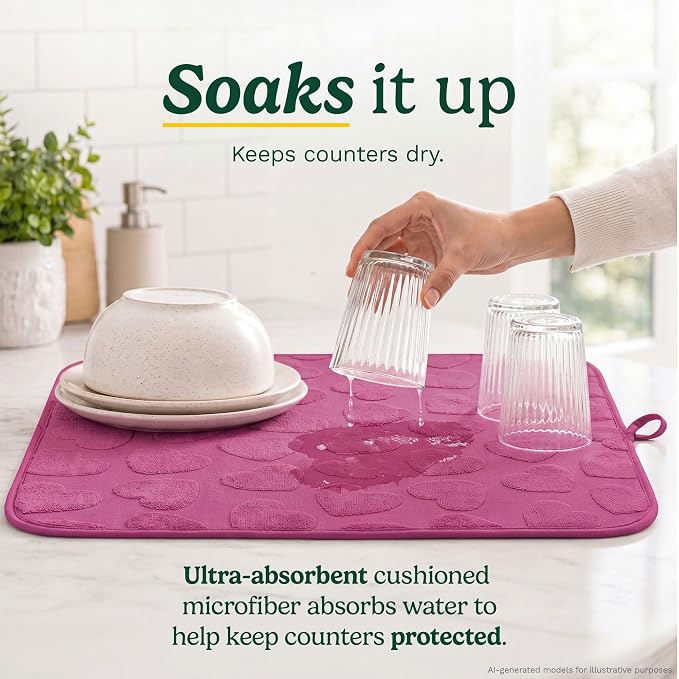 Cuisinart Dish Drying Mat for Kitchen Counter, Microfiber | Ultra absorbent - Image 2